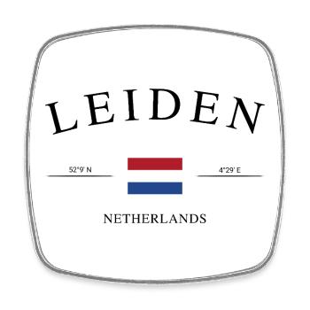 Leiden Niederlande – Urlaub Souvenir & Geschenk - Viereckiger Kühlschrankmagnet - Weiß - Vorne