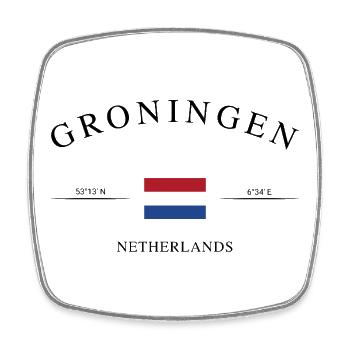 Groningen Niederlande – Urlaub Souvenir & Geschenk - Viereckiger Kühlschrankmagnet - Weiß - Vorne