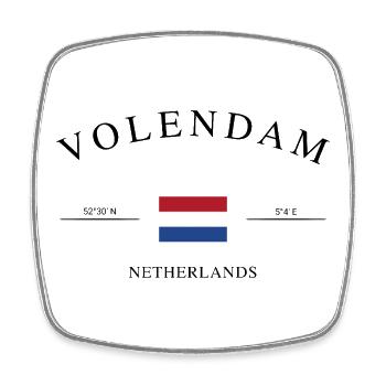 Volendam Pays-Bas – Souvenir et cadeau de Noël - Magnet carré - blanc - Devant