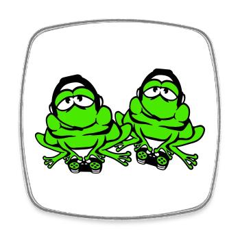 2 Frogs Gamer Nerd Gaming Controller Game Team - Magnet carré - blanc - Devant