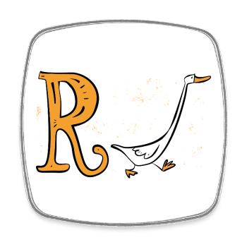 Pension Canard - Retraite - Rente - Magnet carré - blanc - Devant