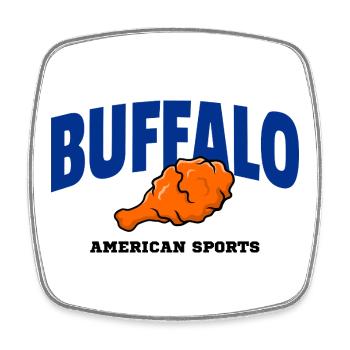 Buffalo Wing Football Shirt – Funny Fan Design - Square fridge magnet - white - Front