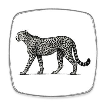 Black and White Leopard Pattern - Square fridge magnet - white - Front
