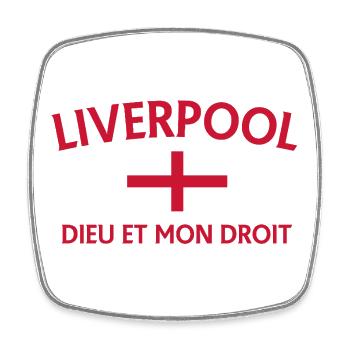 Le style de Liverpool avec le drapeau de l’Angleterre - Magnet carré - blanc - Devant