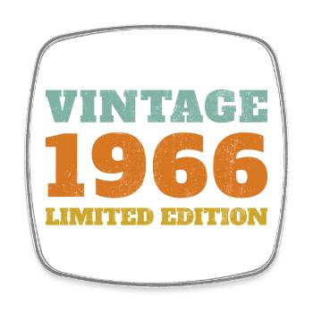 60 Jahre 1966 Vintage Retro Geburtstagsgeschenk - Viereckiger Kühlschrankmagnet - Weiß - Vorne