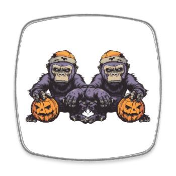 Gorilla Halloween Team Funny - Square fridge magnet - white - Front
