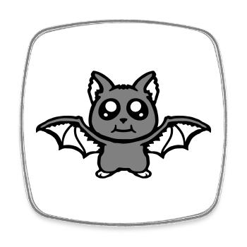 Kleine süße Fledermaus Halloween lustig Comic süß - Viereckiger Kühlschrankmagnet - Weiß - Vorne