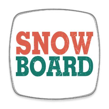 Snowboard - Viereckiger Kühlschrankmagnet - Weiß - Vorne