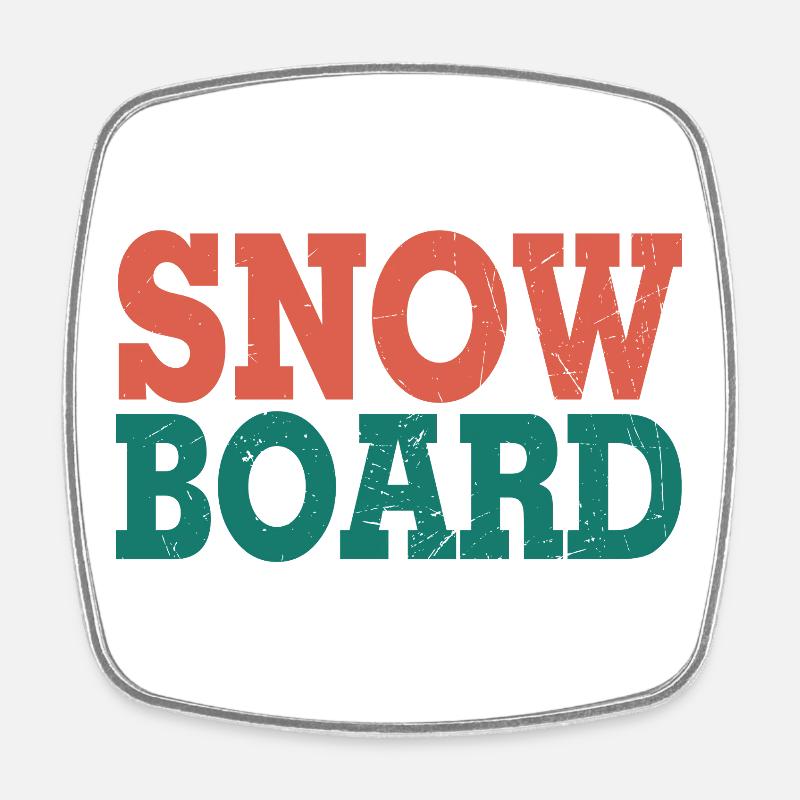 Snowboard - Square fridge magnet - white