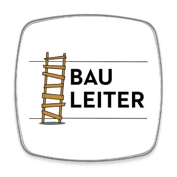Bauleiter lustiges Motiv Baustelle Leiter - Viereckiger Kühlschrankmagnet - Weiß - Vorne