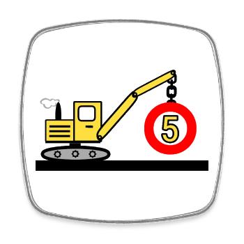 Excavator - Square fridge magnet - white - Front