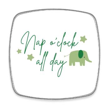 Nap o'clock all day Elefant grün - Viereckiger Kühlschrankmagnet - Weiß - Vorne