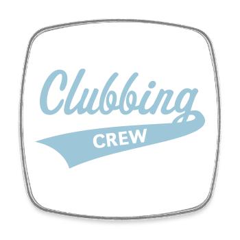 Clubbing Crew (Party / Feiern / Tanzen / Skyblue) - Viereckiger Kühlschrankmagnet - Weiß - Vorne