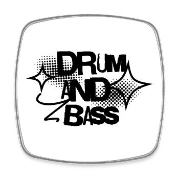 Drum and Bass Psychedelic Ink Swirl Design - Square fridge magnet - white - Front