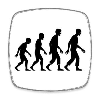 Zombie Evolution - Viereckiger Kühlschrankmagnet - Weiß - Vorne