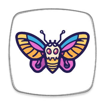 Schmetterling Halloween Zombie - Viereckiger Kühlschrankmagnet - Weiß - Vorne
