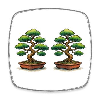 Doppelbonsai Zwillinge - Viereckiger Kühlschrankmagnet - Weiß - Vorne