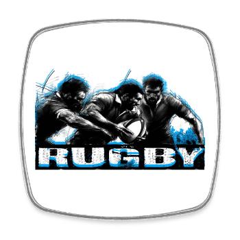 Rugby - Viereckiger Kühlschrankmagnet - Weiß - Vorne