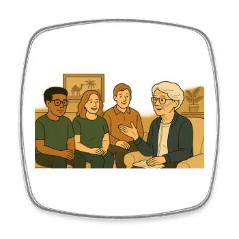 Oma Karin - Viereckiger Kühlschrankmagnet - Weiß - Vorne