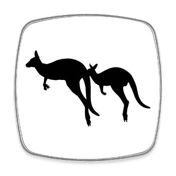 Kangaroo - Square fridge magnet - white - Front