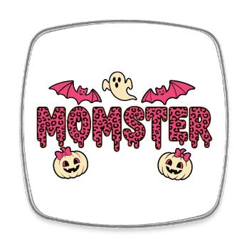 Momster Leoparden Pink Halloween - Viereckiger Kühlschrankmagnet - Weiß - Vorne
