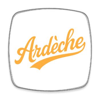 Ardèche lettering - Square fridge magnet - white - Front