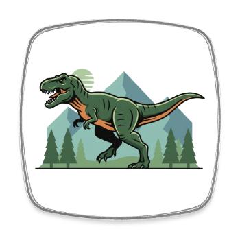 T-Rex Dinosaure Tyrannosaurus Rex - Magnet carré - blanc - Devant