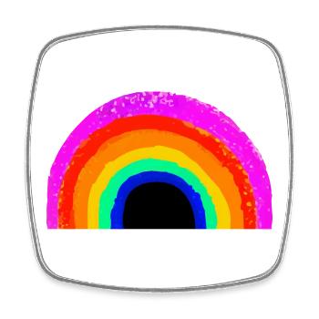 Lebendiger Regenbogenbogen - Viereckiger Kühlschrankmagnet - Weiß - Vorne