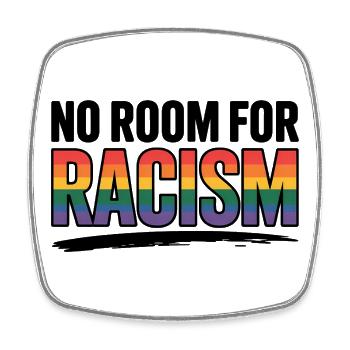 Kein Platz für Rassismus - Cool Pride Logo - Viereckiger Kühlschrankmagnet - Weiß - Vorne