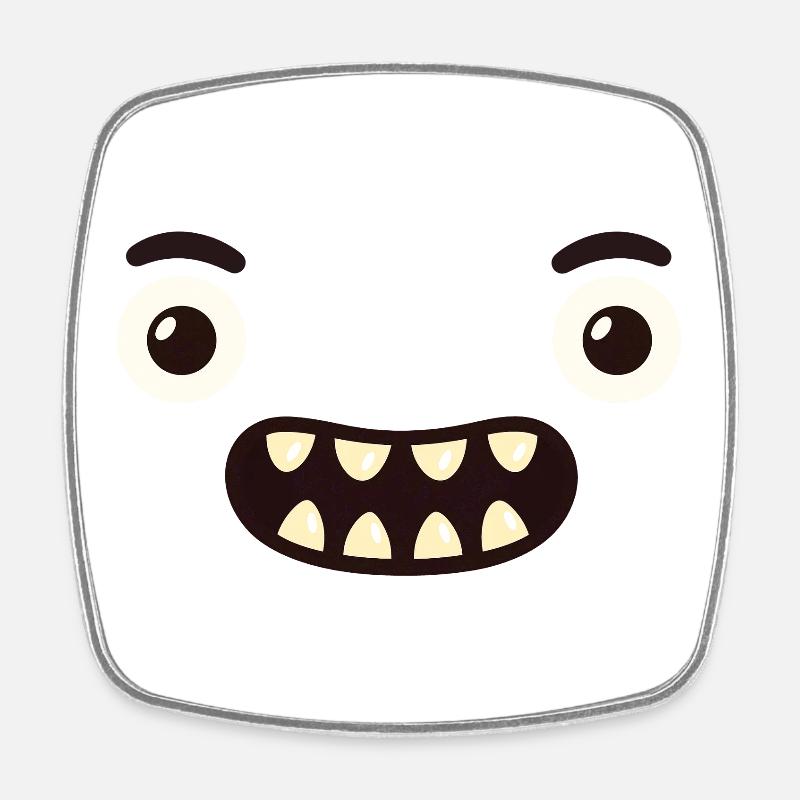 Monster Face - Square fridge magnet - white