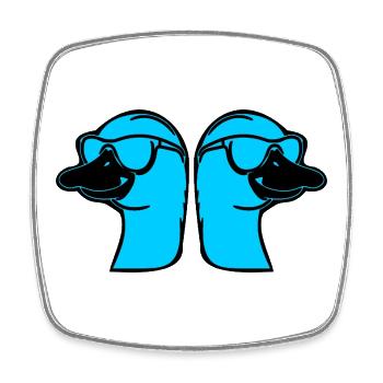 Goose Team Geese Couple - Square fridge magnet - white - Front