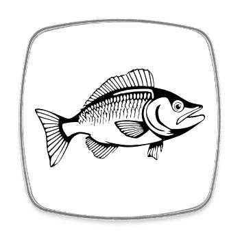 Personalisiertes Fisch-T-Shirt für Angler Geschenk - Viereckiger Kühlschrankmagnet - Weiß - Vorne