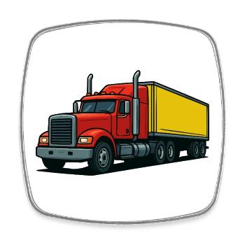 Truck - Square fridge magnet - white - Front