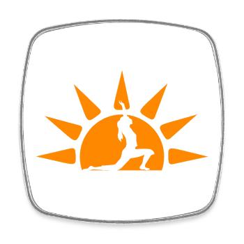 Sunshine Yoga – Strahlendes Design für Yogis - Viereckiger Kühlschrankmagnet - Weiß - Vorne