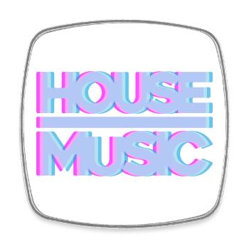 House Musik EDM Glow - Viereckiger Kühlschrankmagnet - Weiß - Vorne