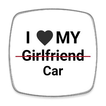 I Love My Car - Square fridge magnet - white - Front