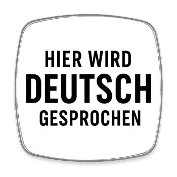 German is spoken here - Square fridge magnet - white - Front