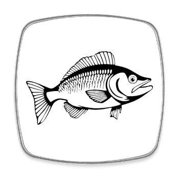 Fisch T-shirt Geschenk Angler - Viereckiger Kühlschrankmagnet - Weiß - Vorne