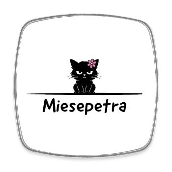 Jeu de mots : Petra Miesepeter - Magnet carré - blanc - Devant