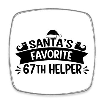 Santa's Favorite 67th Helper - Square fridge magnet - white - Front