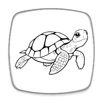 Schildkröte Schildkröten Geschenk - Viereckiger Kühlschrankmagnet - Weiß - Vorne