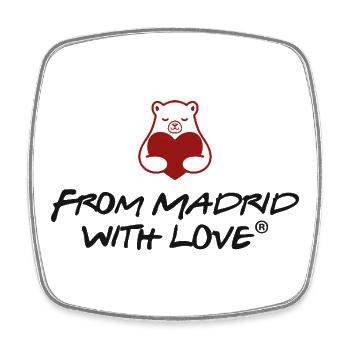 Madrid Bear with Love - Square fridge magnet - white - Front