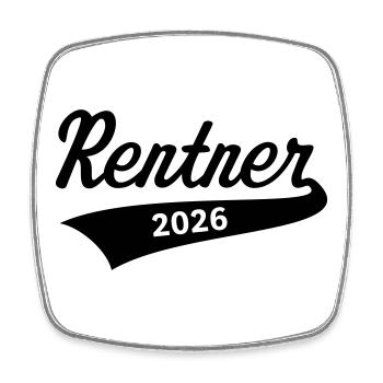 Rentner 2026 (Rente / Ruhestand / Black) - Viereckiger Kühlschrankmagnet - Weiß - Vorne