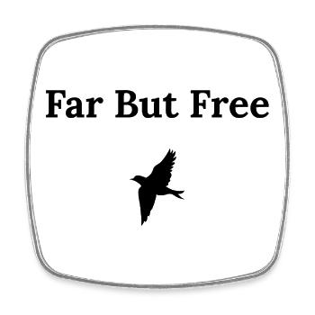 Far But Free – Travel Shirt - Square fridge magnet - white - Front