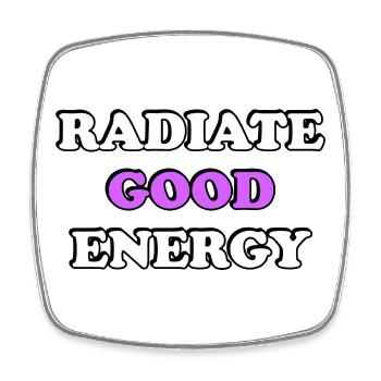 Gute Energie ausstrahlen Typografie - Viereckiger Kühlschrankmagnet - Weiß - Vorne