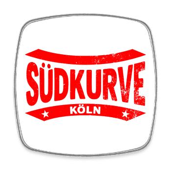 Sweat à capuche Cologne Stadium South Curve en rouge, Pride & Heart - Magnet carré - blanc - Devant