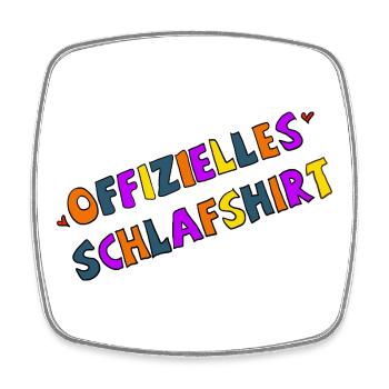 Offizielles Schlafshirt Farbexplosion - Viereckiger Kühlschrankmagnet - Weiß - Vorne