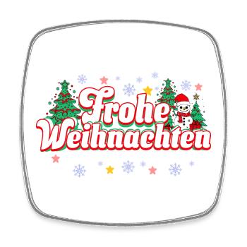 Frohe Weihnachten - Viereckiger Kühlschrankmagnet - Weiß - Vorne