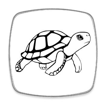 Turtle Black and White T-shirt Gift - Square fridge magnet - white - Front