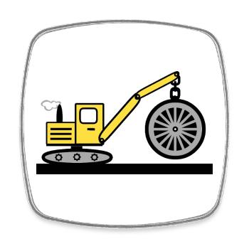 Excavator - Square fridge magnet - white - Front